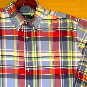 Polo Ralph Lauren Multi Tartan Plaid Oxford Sport Shirt - 2XLT
